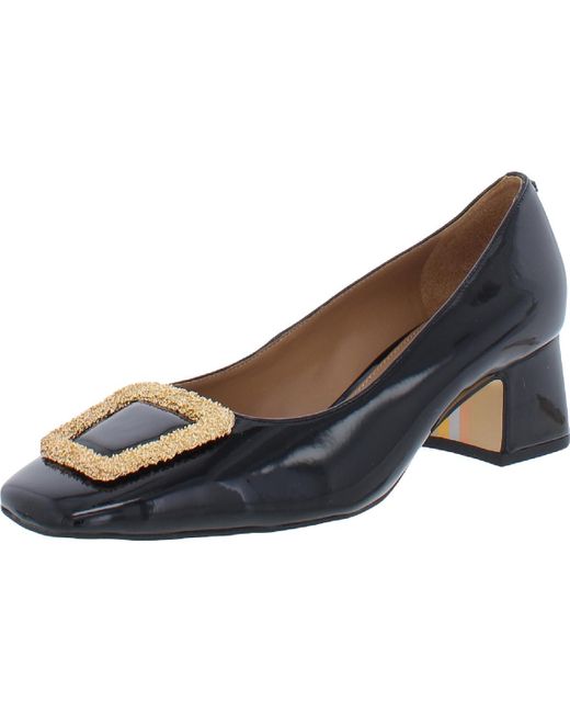 Sam Edelman Blue Thalia Patent Square Toe Pumps