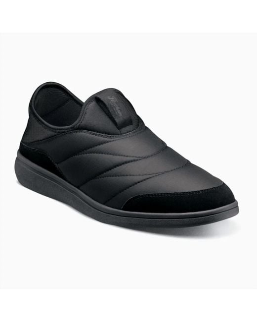 Florsheim Black Java Nylon Moc Toe Slip On for men
