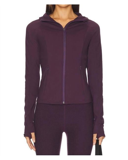 Beyond Yoga Purple Front Zipper Jacket