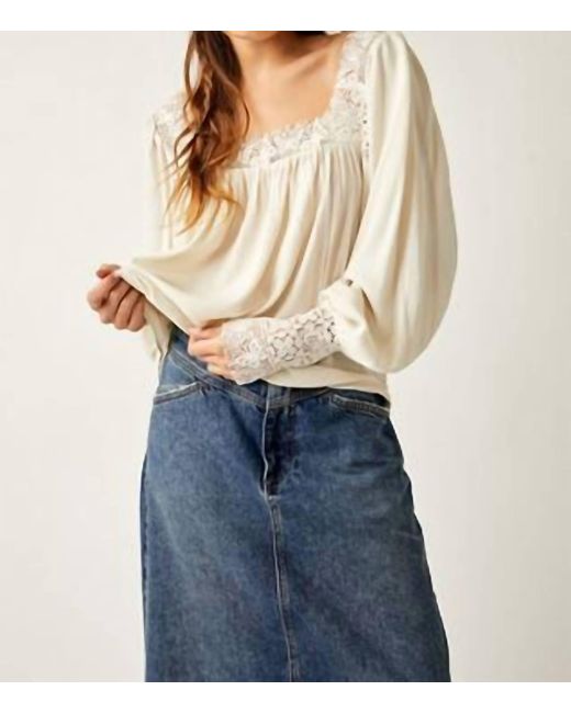 Free People Blue Flutter By Top