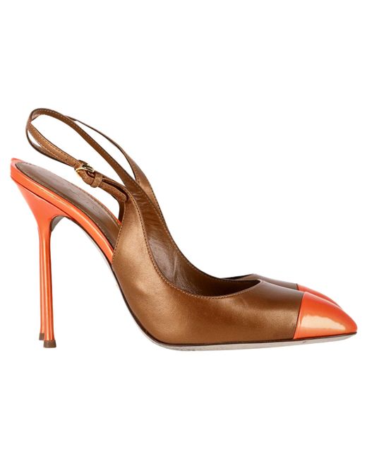 Sergio Rossi Brown Slingback Pumps