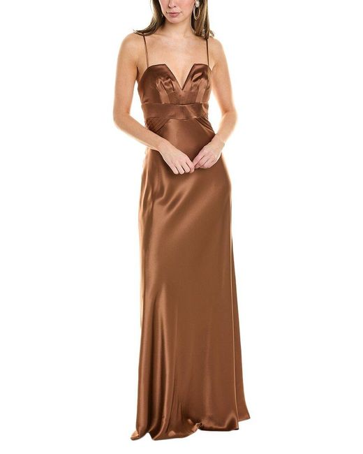 Issue New York Brown Pleated Gown