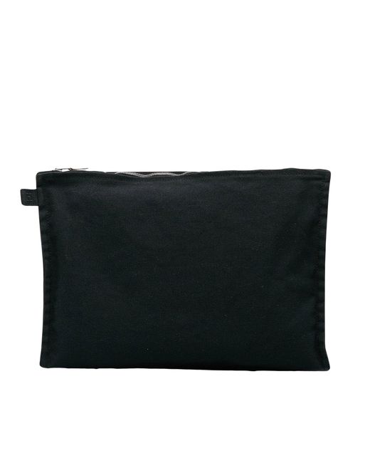 Hermès Black Herline Canvas Clutch Bag (pre-owned)