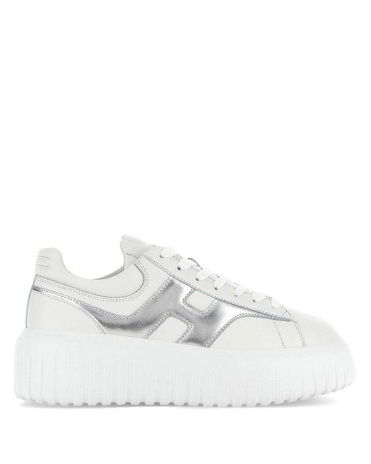 Hogan White Sneakers With Smooth Upper And Metallic Accent for men