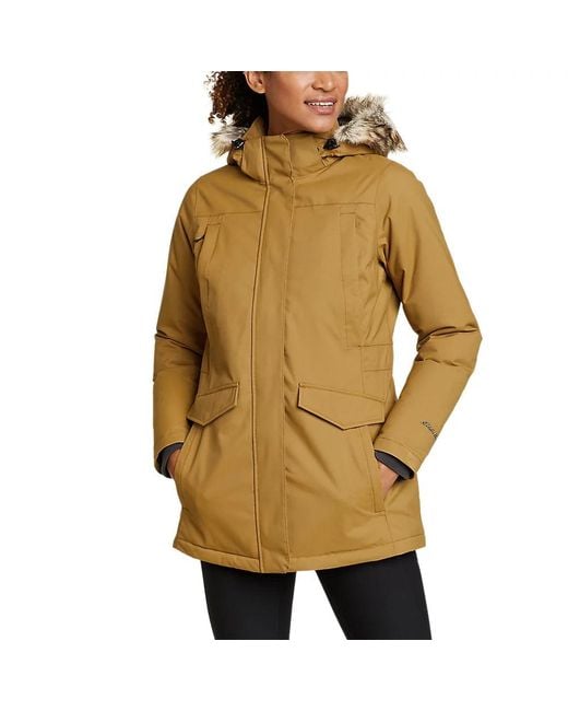 Eddie Bauer Silver Lining Down Parka in Yellow Lyst