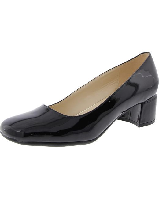 Nine West Black Padded Insole Patent Block Heels