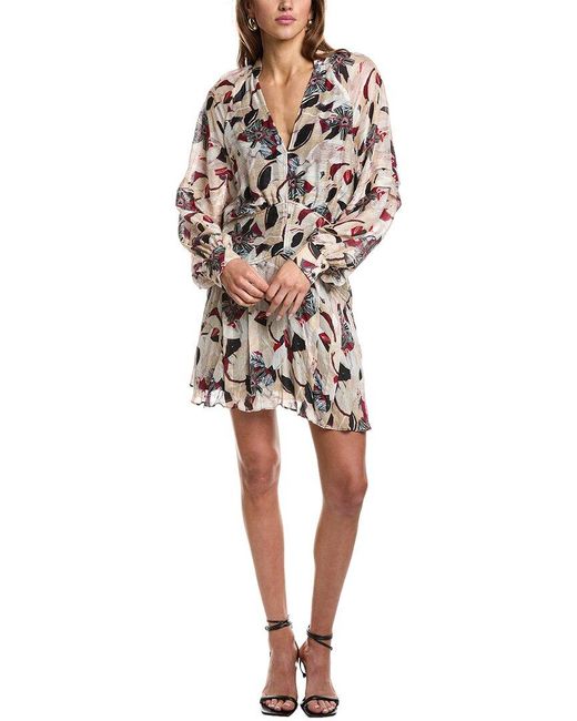 IRO White Darsa Silk-Blend Mini Dress