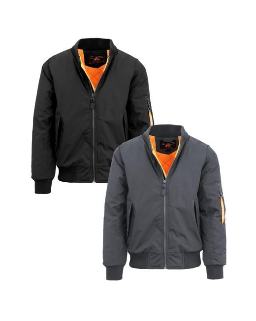 Spire By Galaxy Men's Black Heavyweight Ma-1 Bomber Flight Jacket