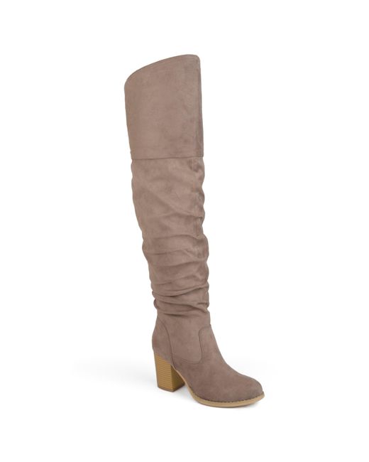 Journee Collection Brown Wide Width Extra Wide Calf Kaison Boot
