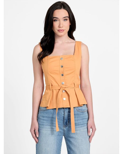Guess Blue Twyla Twill Top