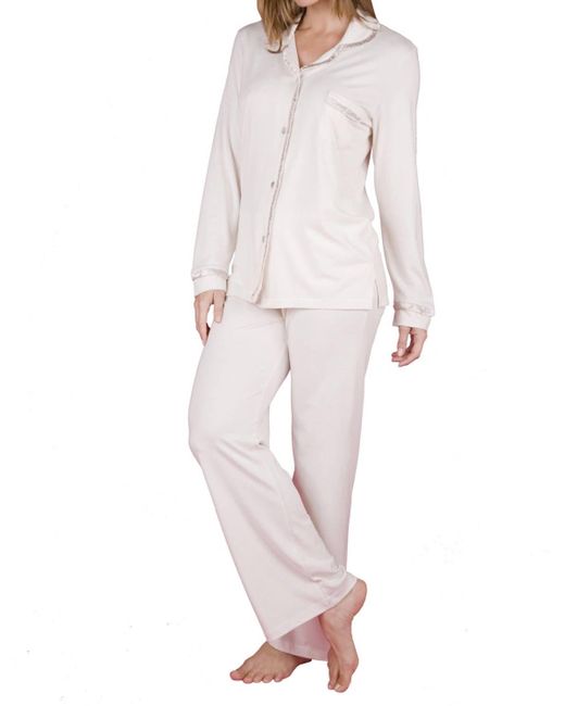 Twelve Eighty Eight Pink Sophie Basic Long Sleeve Styled Pajama Set