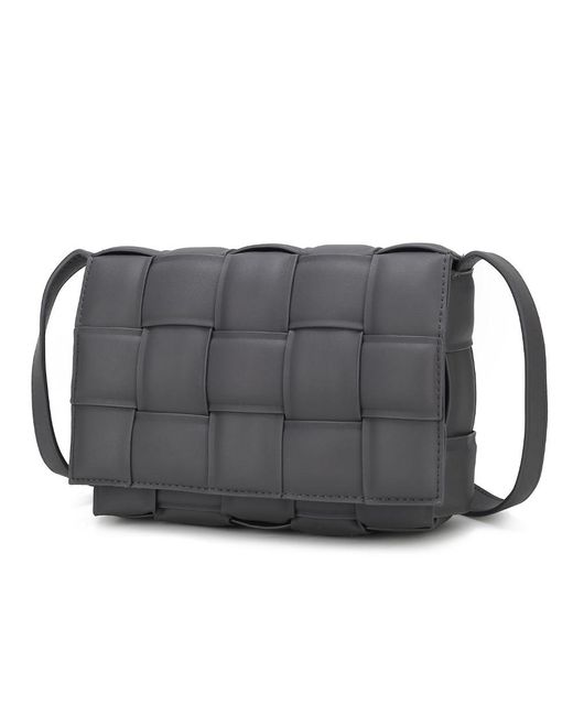 MKF Pink Ginger Woven Vegan Leather Shoulder Bag