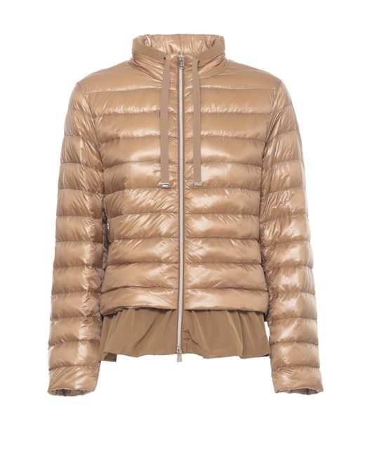 Herno Natural Quilted High Neck Down Jacket