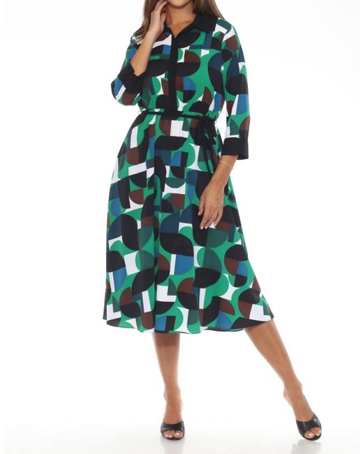 Joseph Ribkoff Black/Multi Geometric Print Cocoon Dress Style 243234
