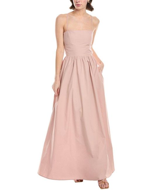 Susana Monaco Pink Poplin Open Back Maxi Dress