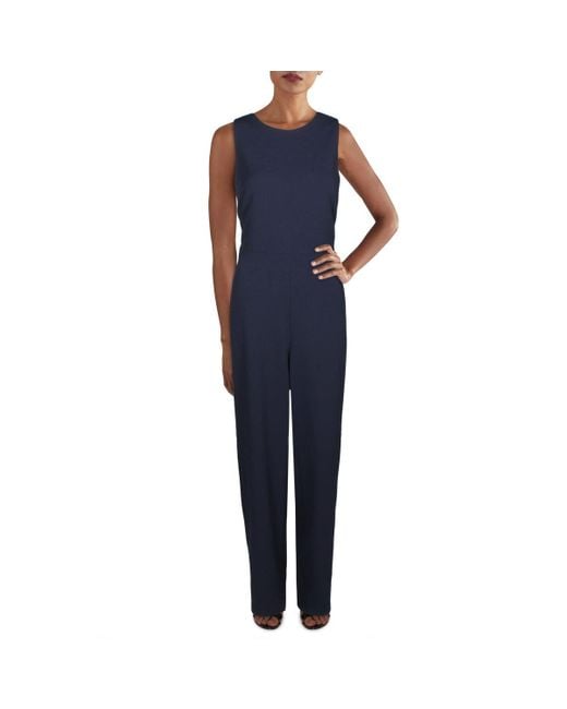 Ralph Lauren Blue Selia Sleeveless Button Detail Jumpsuit
