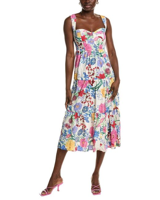 IPPONELLI White Tiered Midi Dress