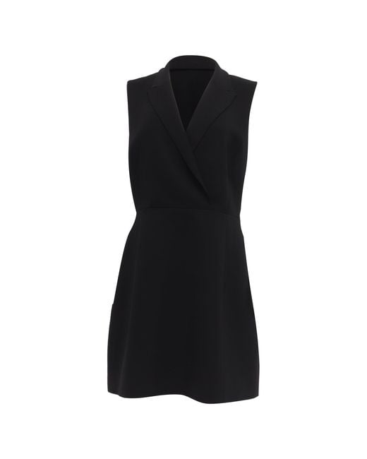 Theory Black Wrap-Effect Mini Dress