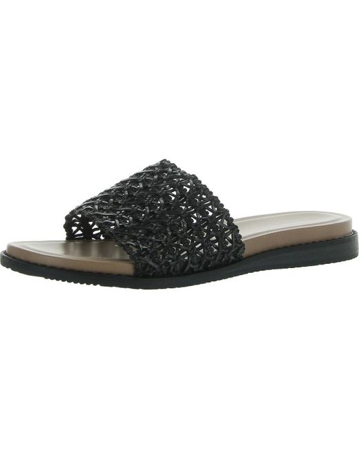 BareTraps Black Noya Woven Manmade Slide Sandals