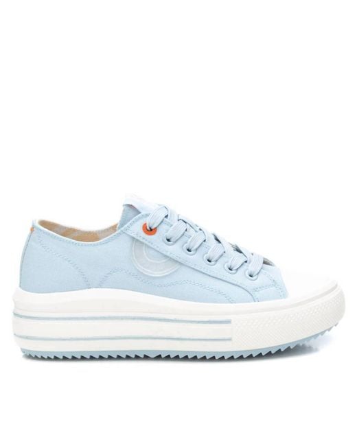 Xti Blue Platform Lace-Up Sneakers