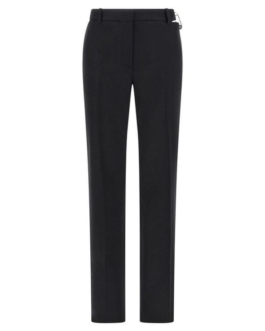 Versace Blue Cut-Out Stretch Wool Pants