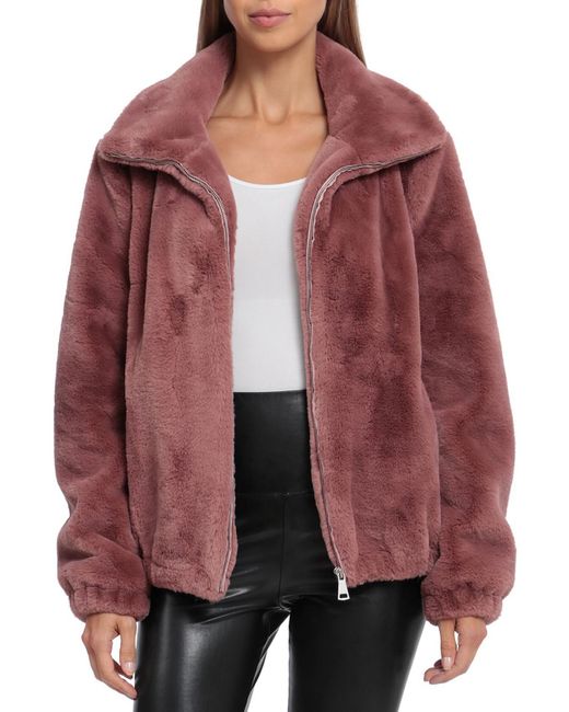 Bagatelle textured hotsell faux fur jacket