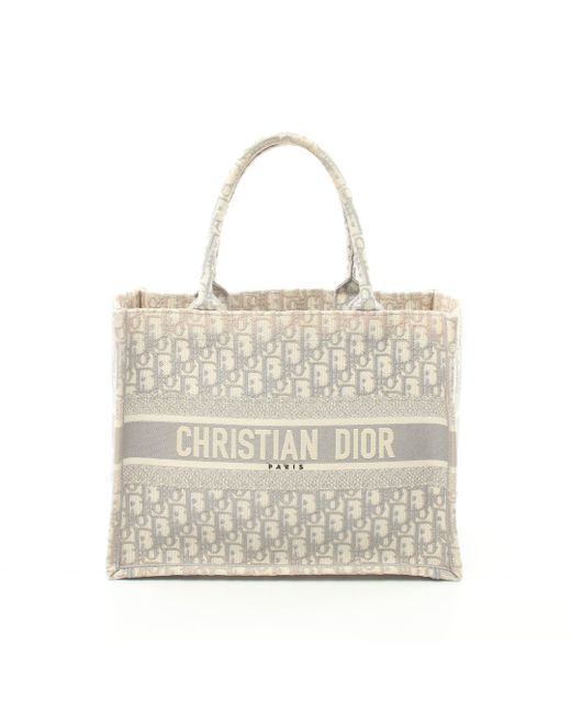 Dior Natural Book Tote Book Tote Medium Handbag Tote Bag Canvas Light Off