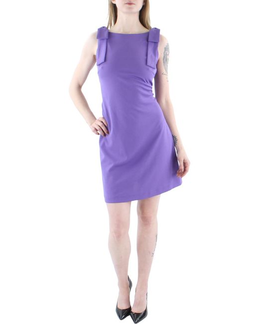 Maison Tara Purple Semi-formal Knee Length Sheath Dress
