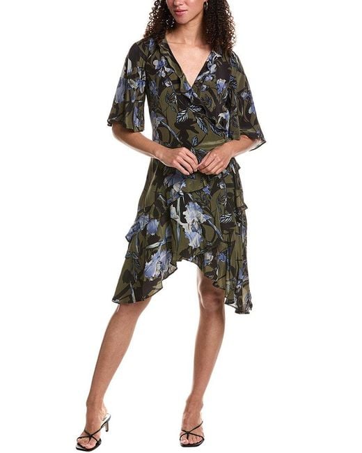 AllSaints Meagan Batu Wrap Dress in Green | Lyst