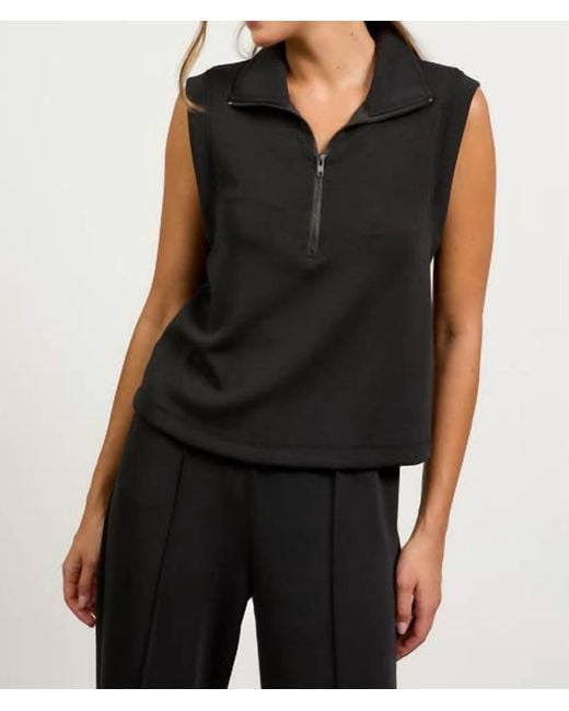 Skies Are Blue Black Soft Modal Sleeveless Top