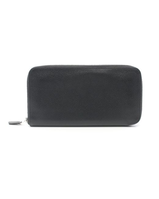 Hermès Black Azap Long Classic Round Zipper Long Wallet Veau Epsom Silver Hardware Y Stamp