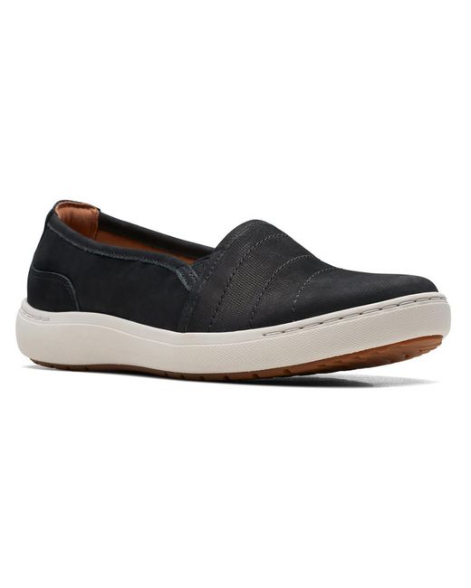 Clarks Black Nalle Violet Leather Slip On Casual And Fashion Sneakers