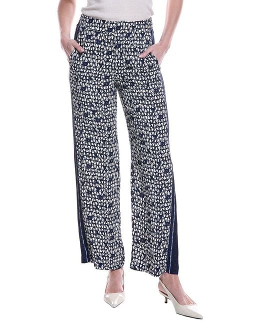 NIC+ZOE Blue Etched Angles Pant