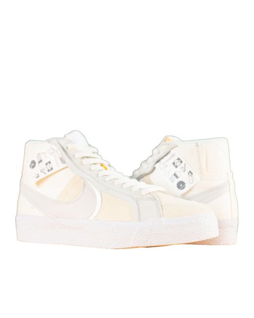 Nike White Sb Zoom Blazer Mid Prm Plus Skateboard Shoes Dz7587-110 Summit for men