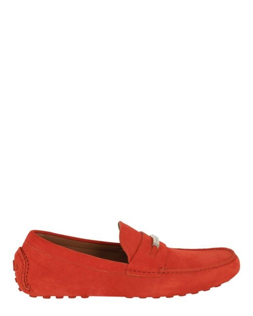 Ferragamo Red Grenoble Suede Drivers for men