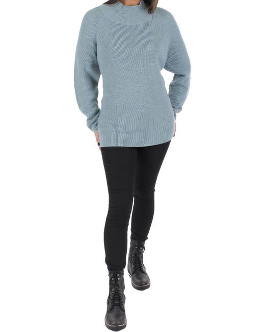 Eileen Fisher Merino Wool Raglan Sleeve Mock Turtleneck Sweater in Blue ...