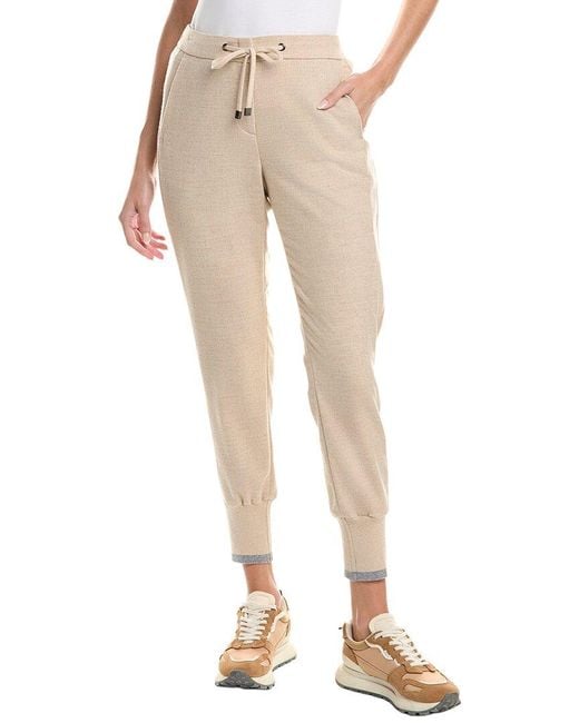 Peserico Natural Wool & Cashmere-blend Pant