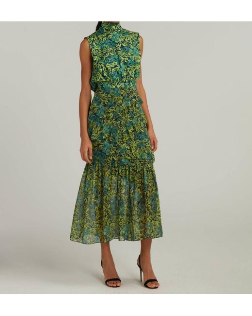Saloni Green Fleur Dress
