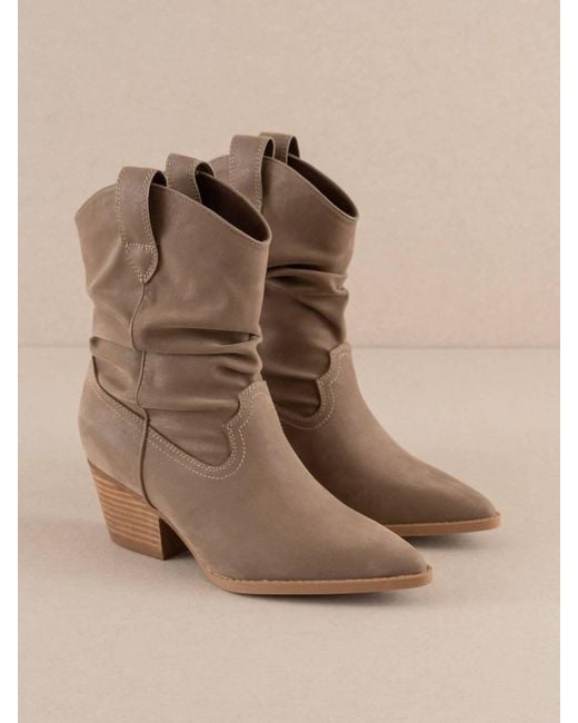 Oasis Society Women's Natural Kit Slouchy Western Bootie