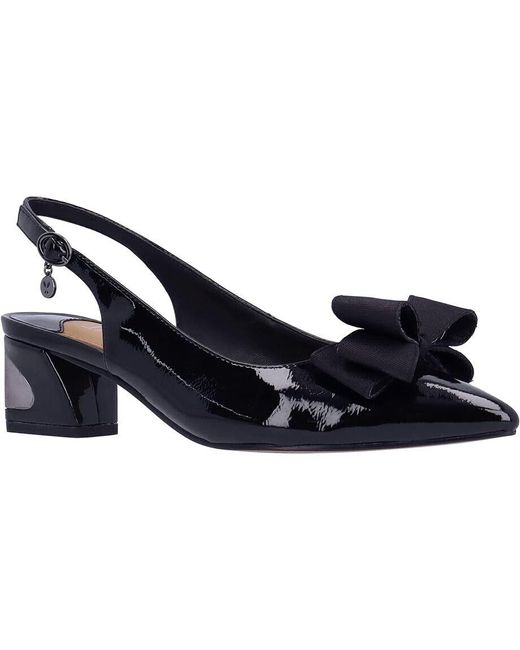 J. Reneé Blue Kimma Pump Pointed Toe Slingback Block Heel Khd233