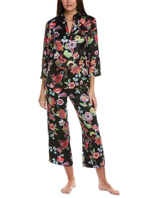 N Natori Black 2pc Fleur Dragon Pajama Set