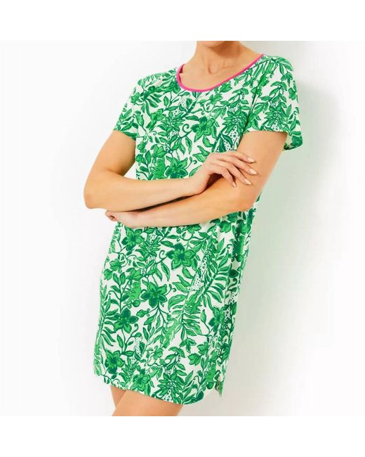 Dress Designer By Lilly Pulitzer In Green & White, Size: Xs main image 0