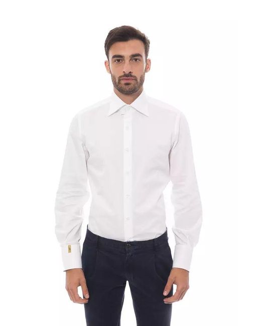 Billionaire Italian Couture White Cotton Shirt for men