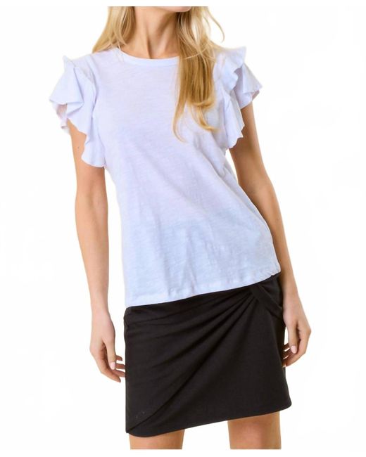 Doe And Rae Blue Ruffle Tee