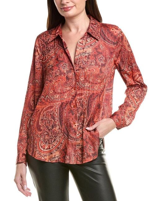 L'Agence Red Argo Blouse
