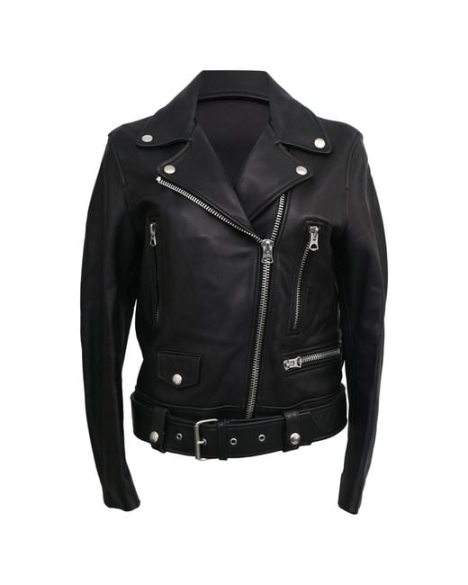 Acne Black Belted Biker Jacket for men