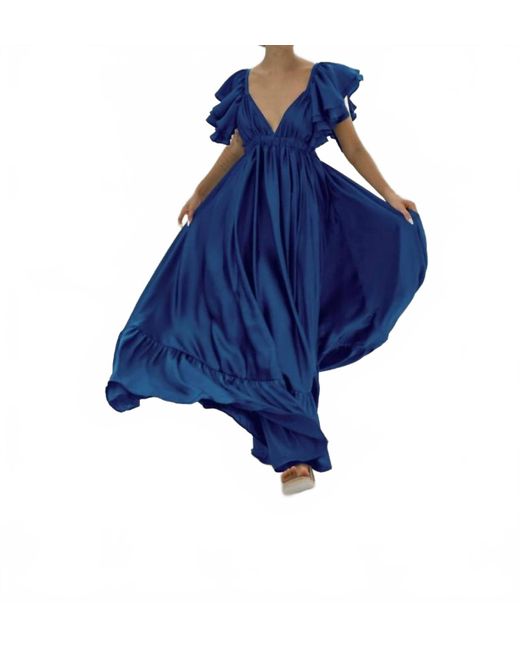 erika pena blue dress Erika Pea Women's Blue Valeria Maxi Dress