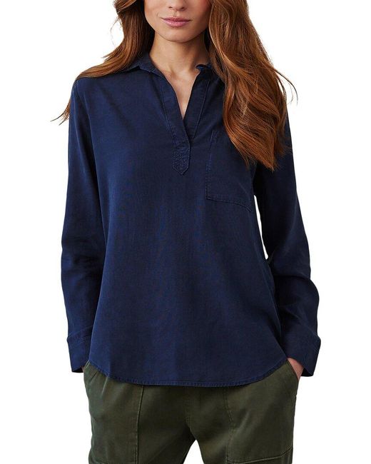 Bella Dahl Blue Pullover Button-Up Tunic