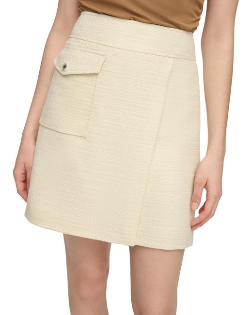 Calvin Klein Natural Mini Faux-wrap Wrap Skirt
