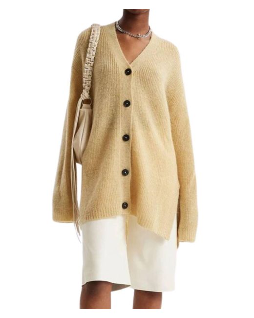 Holzweiler Natural Passage Knit Cardigan In Light Yellow Mix